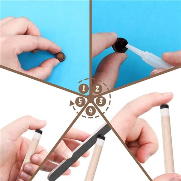 20 Pieces Billiard Pool Cue Tips Pool Cue Tips Replacement Kit Pool Stick Tips - Picture 2 of 6